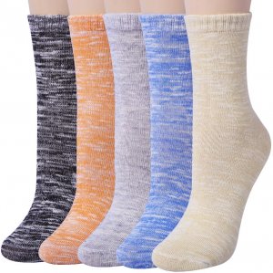 Darller 5 Pairs Womens Mens Cotton Casual Crew Socks Fashion Vintage Socks