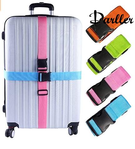 Darller 4 PCS 74" x 2" Luggage Straps Suitcase Belts Wide Adjustable Packing Straps Travel Accessories, Multicolored
