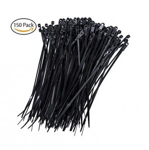 Darller 150 Pcs Premium Heavy Duty Zip Ties - Black 8-Inch Nylon Cable Ties - Plastic Wire Ties Wraps